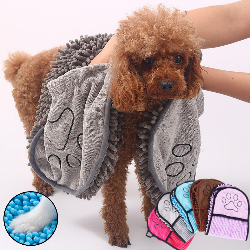 Dogs Cats Towels Super Absorbent Dog Bathrobe Microfiber Bath Towels