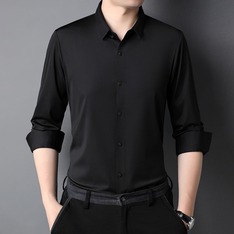 Men's Shirt Leisure Iron-free Micro-elastic Long Sleeve