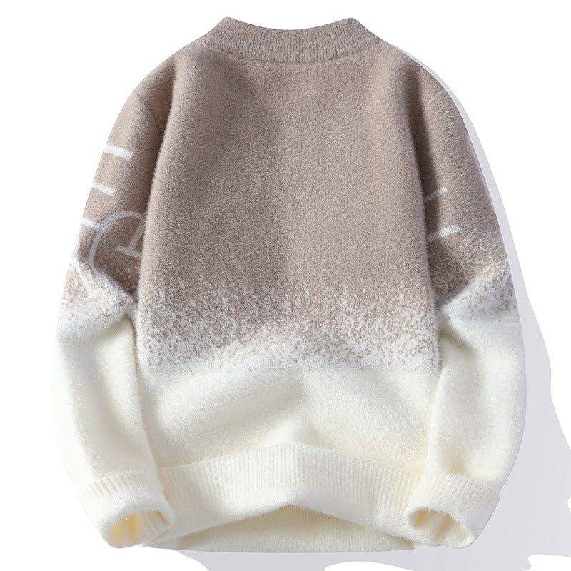 Half Turtleneck Velvet Gradient Sweater